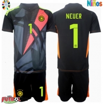Camiseta Alemania Manuel Neuer #1 Portero Primera Equipación para niños Eurocopa 2024 manga corta (+ pantalones cortos)